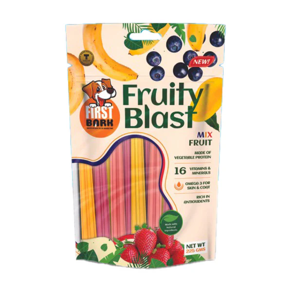 First Bark Fruity Blast Mix Fruit Dog Treats 100g