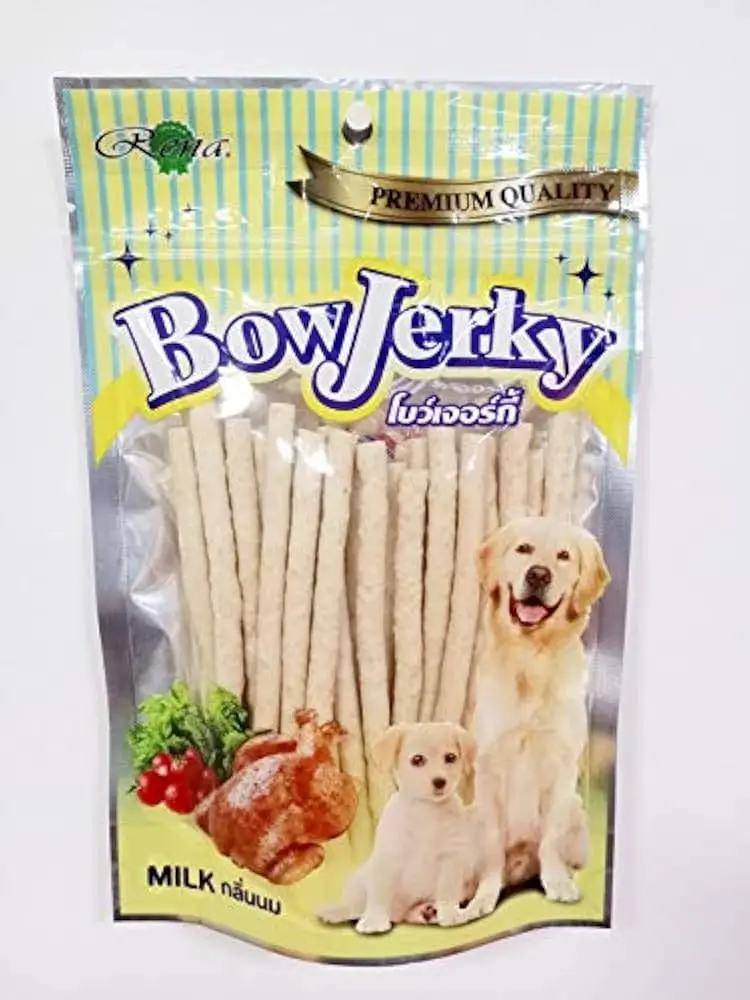 BowJerky Mlik Sticks Dog Treats 200g