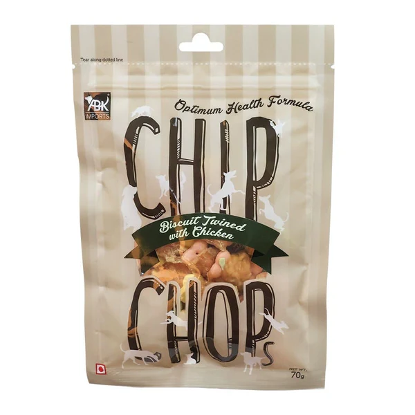 Chip Chops Biscuit Twined with Chicken Dog Treats 70g