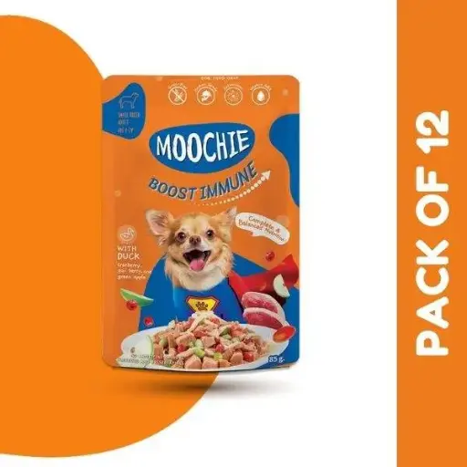 Moochie Dog Boost Immune With Duck Wet Dog Food (Pack of 12pcs)