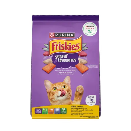 Purina Friskies Surfin Favourites Cat Dry Food 1kg