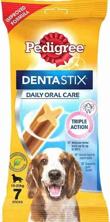 Pedigree Dentastix Dog Treat Oral Care For Adult Medium Breed (10-25 kg), 7 Sticks
