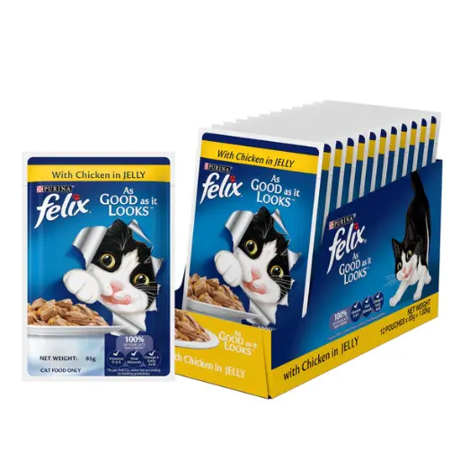 Purina Felix Chicken with Jelly Complete and Balanced Adult Cat Wet Food ( Pack of 12pcs )